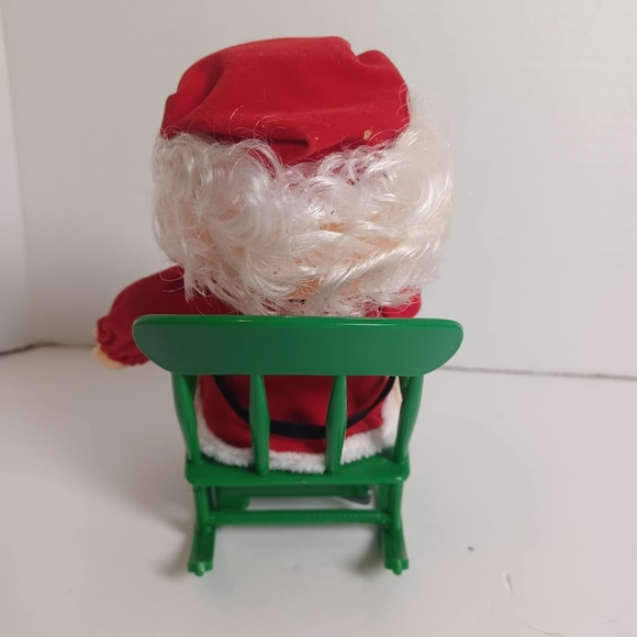 Vtg Rocking Music & Santa Nodding Head in Rocking Chair Christmas Decoration - Picture 4 of 6